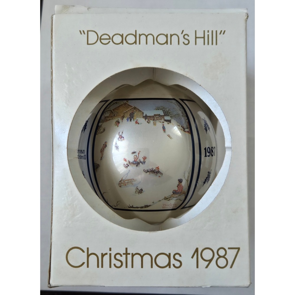 Norman Rockwell 1987 Christmas Ornament Deadmans Hill Schmid Limited Edition Box